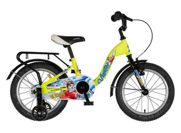 Bicikl kids visitor aviator 16" 9" v-brake  kontra 105-125cm (16") neon žuti
