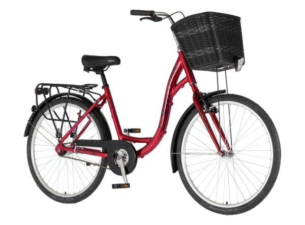 Bicikl fashion venssini grace 26" alu 18" v-brake  kontra 155-178cm (s/m) crveni