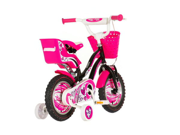 Bicikl kids visitor heart 12" 7" v-brake  kontra 95-115cm (12") crno roze