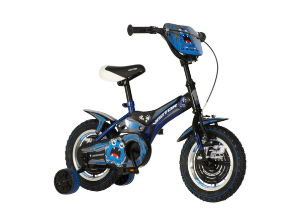 Bicikl kids visitor bluester 12" 9" v-brake  95-115cm (12") crno plavi perla