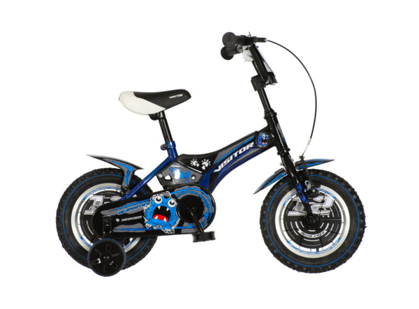 Bicikl kids visitor bluester 12" 9" v-brake  95-115cm (12") crno plavi perla