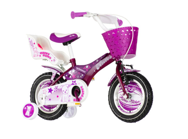 Bicikl kids visitor happy 12" 9" v-brake kontra 95-115cm (12") ljubičasti perla uv sjaj