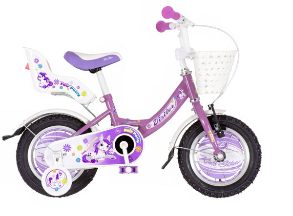 Bicikl kids visitor pony 12" 7" v-brake kontra 95-115cm (12") ljubičasti perla