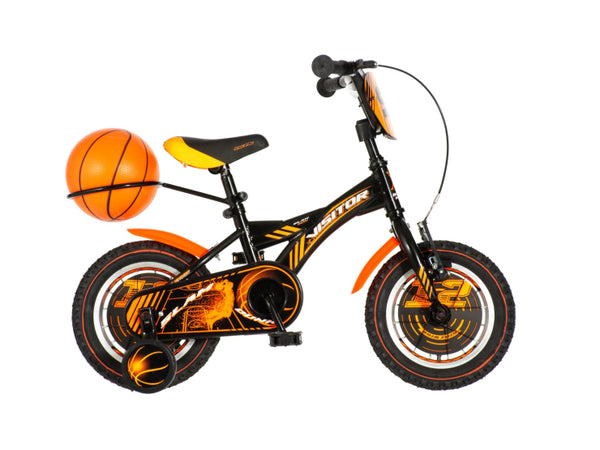 Bicikl kids visitor basket 12" 7" v-brake  kontra 95-115cm (12") crno narandžasti