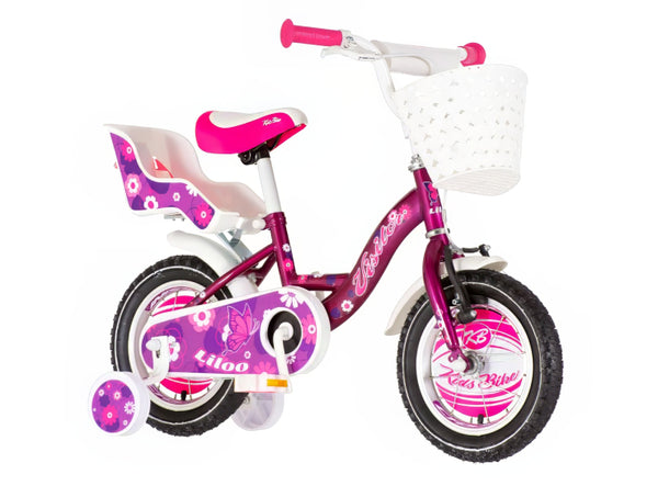 Bicikl kids visitor liloo 12" 8" v-brake kontra 95-115 cm (12") ljubičasti perla uv sjaji