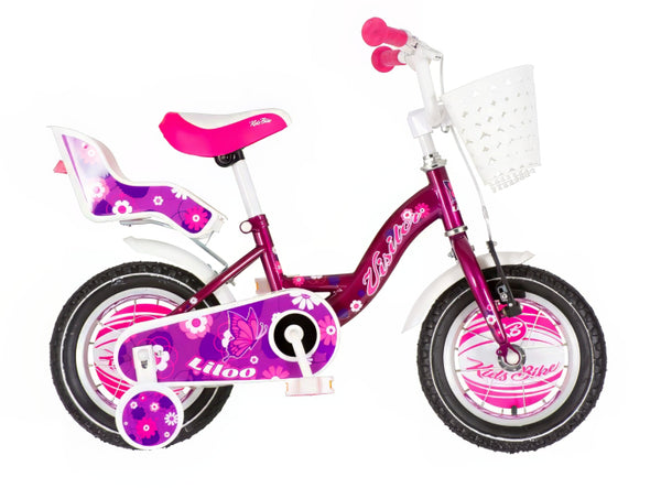 Bicikl kids visitor liloo 12" 8" v-brake kontra 95-115 cm (12") ljubičasti perla uv sjaji