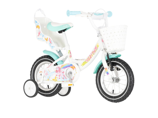 Bicikl kids visitor lola 12" 7" v-brake  kontra 95-115cm (12") belo roze perla