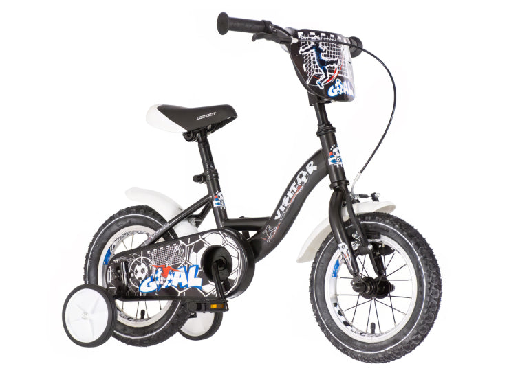 Bicikl kids visitor goal 12" 8" v-brake  kontra 95-115cm (12") crni