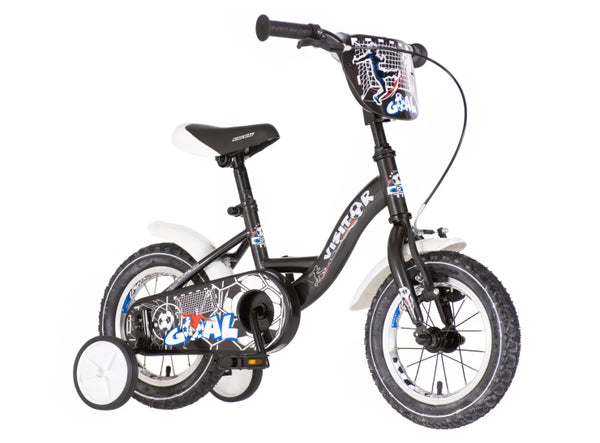 Bicikl kids visitor goal 12" 8" v-brake  kontra 95-115cm (12") crni