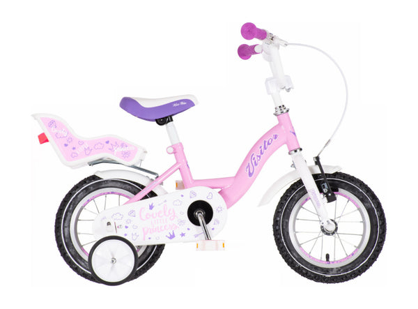 Bicikl kids visitor liloo 12" 8" v-brake  kontra 95-115cm (12") roze