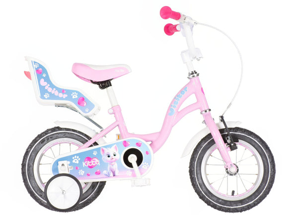 Bicikl kids visitor kitty 12" 7" v-brake  kontra 95-115cm (12") roze