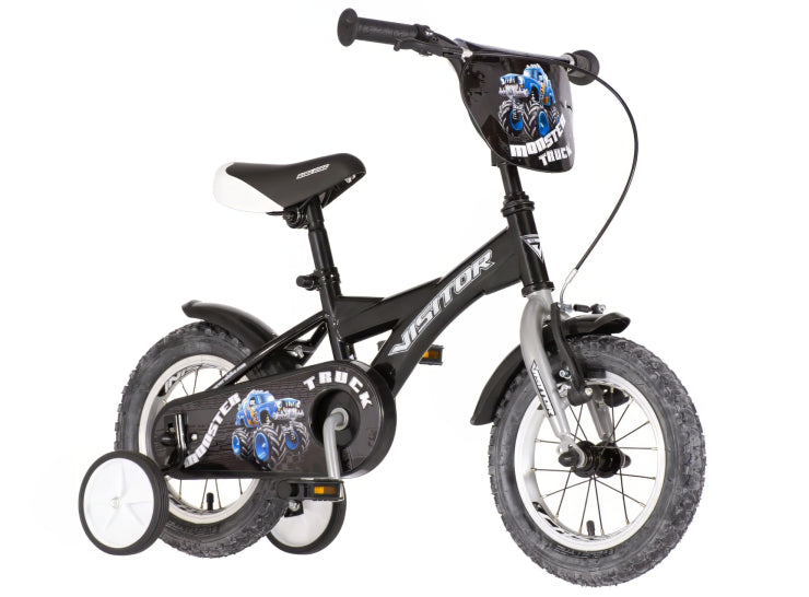 Bicikl kids visitor truck 12" 7" v-brake  kontra 95-115cm (12") crno sivi