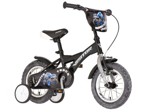 Bicikl kids visitor truck 12" 7" v-brake  kontra 95-115cm (12") crno sivi
