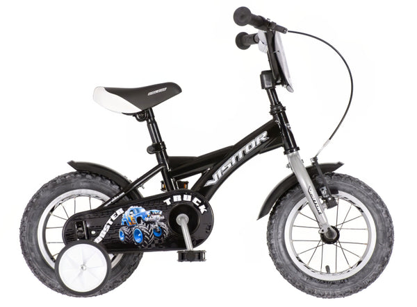 Bicikl kids visitor truck 12" 7" v-brake  kontra 95-115cm (12") crno sivi