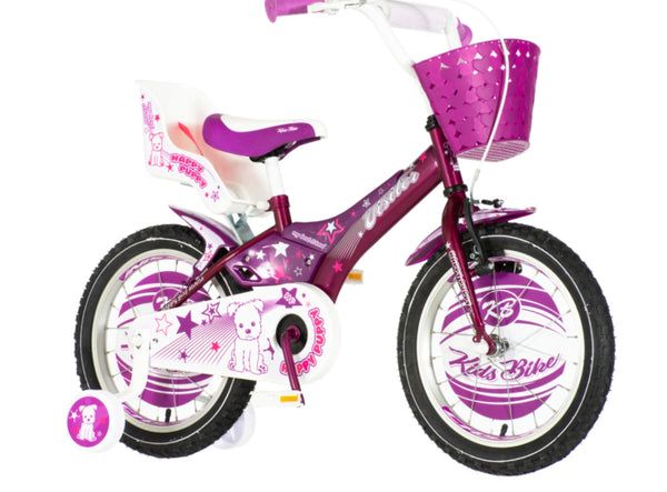 Bicikl kids visitor happy 16" 10" v-brake kontra 105-125cm (16") ljubičasti perla sjaj uv