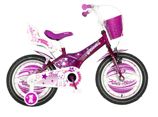 Bicikl kids visitor happy 16" 10" v-brake kontra 105-125cm (16") ljubičasti perla sjaj uv