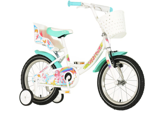 Bicikl kids visitor lola 16" 10" v-brake  kontra 105-125cm (16") belo roze perla