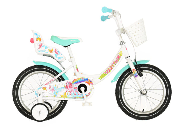 Bicikl kids visitor lola 16" 10" v-brake  kontra 105-125cm (16") belo roze perla