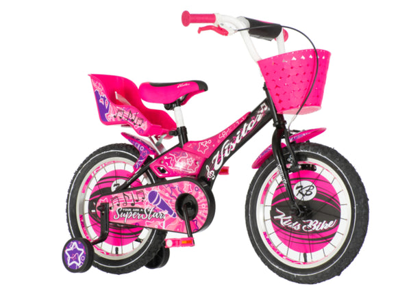 Bicikl kids visitor star 16" 10" v-brake  kontra 105-125cm (16") crno ljubičasti