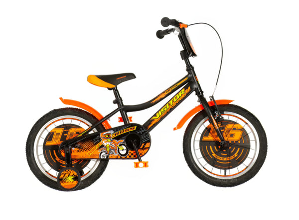 Bicikl kids visitor motocross 16" 9" v-brake  kontra 105-125cm (16") crno narandžasti polu mat
