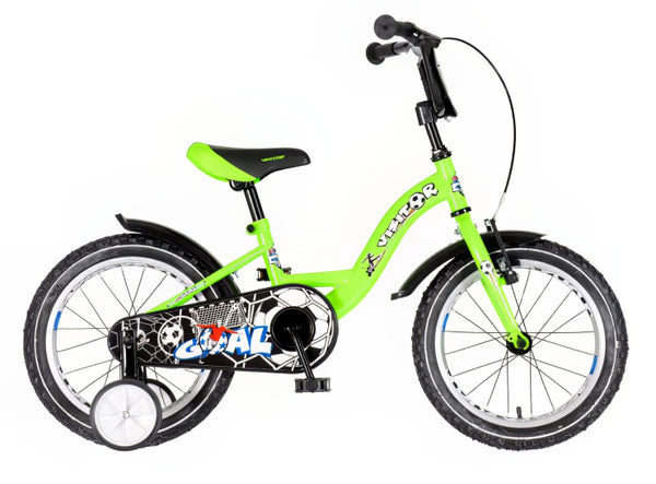Bicikl kids visitor goal 16" 9" v-brake  kontra 105-125cm (16") belo zeleni neon