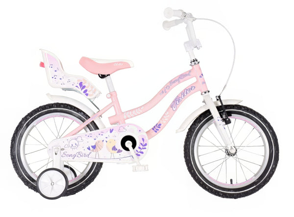 Bicikl kids visitor songbird 16" 9" v-brake  kontra 105-125cm (16") roze