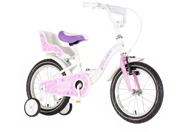 Bicikl kids visitor liloo 16" 9" v-brake  kontra 105-125cm (16") belo roze perla