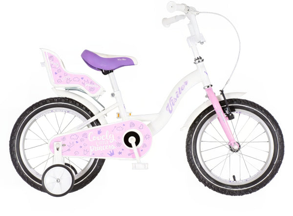 Bicikl kids visitor liloo 16" 9" v-brake  kontra 105-125cm (16") belo roze perla