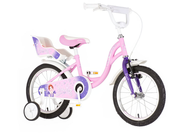 Bicikl kids visitor princess 16" 9" v-brake  kontra 105-125cm (16") roze