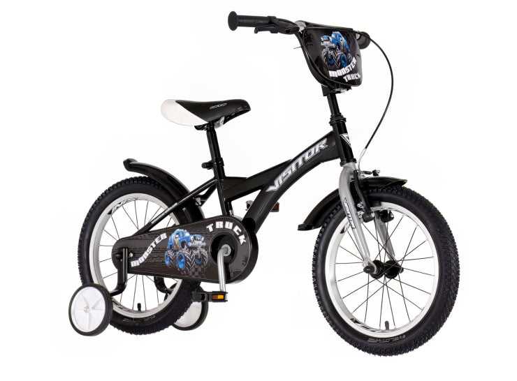 Bicikl kids visitor truck 16" 9" v-brake  kontra 105-125cm (16") crno sivi