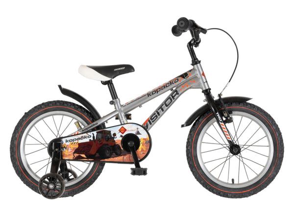 Bicikl kids visitor kopacko 16" 9" v-brake  kontra 105-125cm (16") srebrni sjaj uv