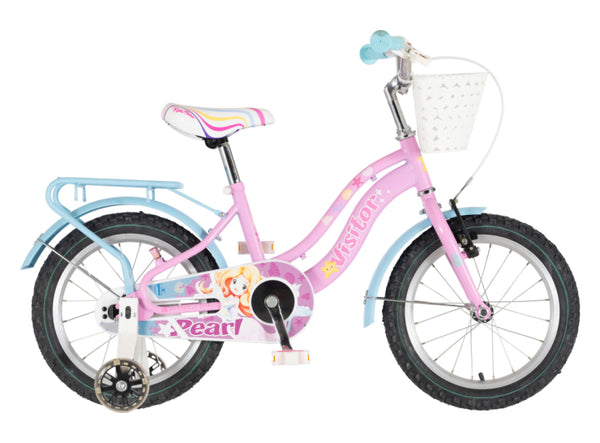Bicikl kids visitor pearl 16" 9" v-brake  kontra 105-125cm (16") roze