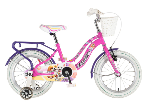 Bicikl kids visitor best friend 16" 9" v-brake  kontra 105-125cm (16") roze  neon uv sjaj