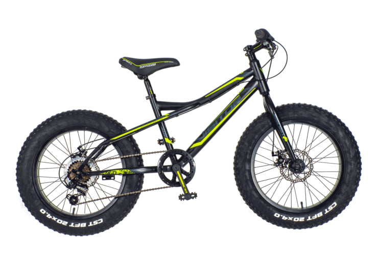 Bicikl fatbike visitor fat bike 20" 14" prednji i zadnji disk 6 brzina 142-165cm (s) crno žuti polu