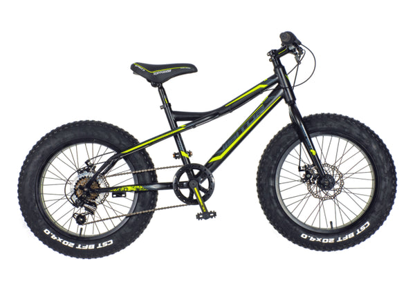 Bicikl fatbike visitor fat bike 20" 14" prednji i zadnji disk 6 brzina 142-165cm (s) crno žuti polu