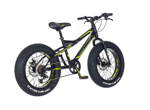 Bicikl fatbike visitor fat bike 20" 14" prednji i zadnji disk 6 brzina 142-165cm (s) crno žuti polu