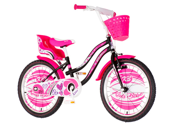 Bicikl kids visitor heart 20" 11" v-brake  kontra 115-135cm (20") crno roze