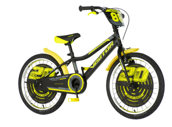 Bicikl kids visitor ranger 20" 10" v-brake  kontra 115-135cm (20") crno žuti polu mat