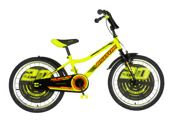 Bicikl kids visitor ranger 20" 10" v-brake  kontra 115-135cm (20") neon žuti uv