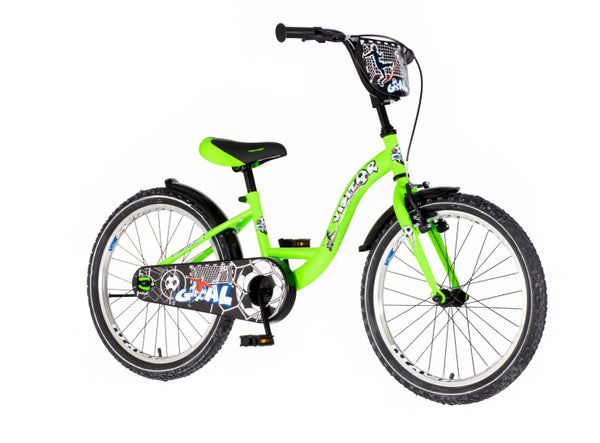 Bicikl kids visitor goal 20" 10" v-brake  kontra 115-135cm (20") neon zeleni