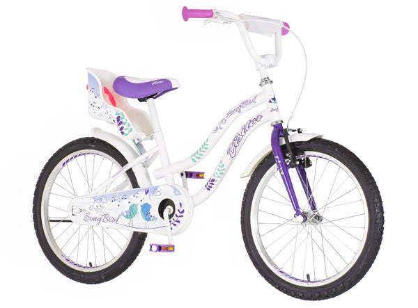 Bicikl kids visitor songbird 20" 11" v-brake  kontra 115-135cm (20") belo ljubičasti perla