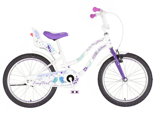 Bicikl kids visitor songbird 20" 11" v-brake  kontra 115-135cm (20") belo ljubičasti perla