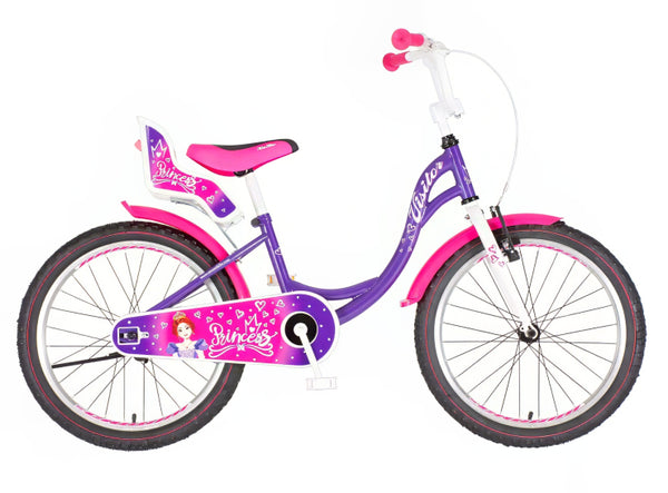 Bicikl kids visitor princess 20" 11" v-brake kontra 115-135cm (20") ljubičasti perla