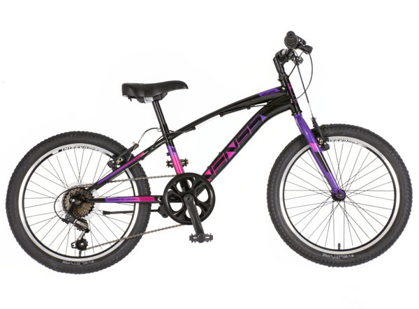Bicikl junior 20 venssini arcadia 20" 11" v-brake  6 brzina 120-142cm (xxs) crno ljubičasti