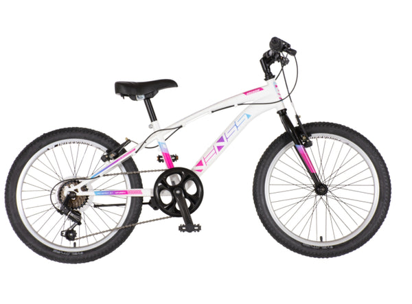 Bicikl junior 20 venssini arcadia 20" 11" v-brake  6 brzina 120-142cm (xxs) belo roze