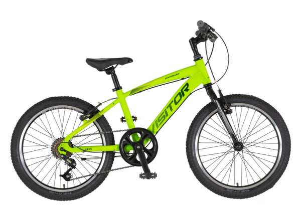 Bicikl junior 20 visitor fox roll alu 20" tvrda alu 12" v-brake  6 brzina 132-155cm (xs) zeleni neon