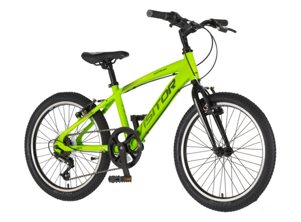 Bicikl junior 20 visitor fox roll alu 20" tvrda alu 12" v-brake  6 brzina 132-155cm (xs) zeleni neon
