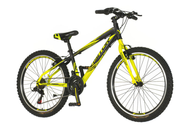 Bicikl junior 24 visitor fox 24" 13" v-brake  18 brzina 132-155cm (xs) crno žuti