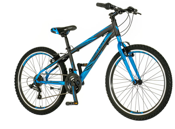 Bicikl junior 24 visitor fox 24" v-brake  18 brzina 132-155cm (xs) crno plavi