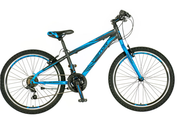 Bicikl junior 24 visitor fox 24" v-brake  18 brzina 132-155cm (xs) crno plavi